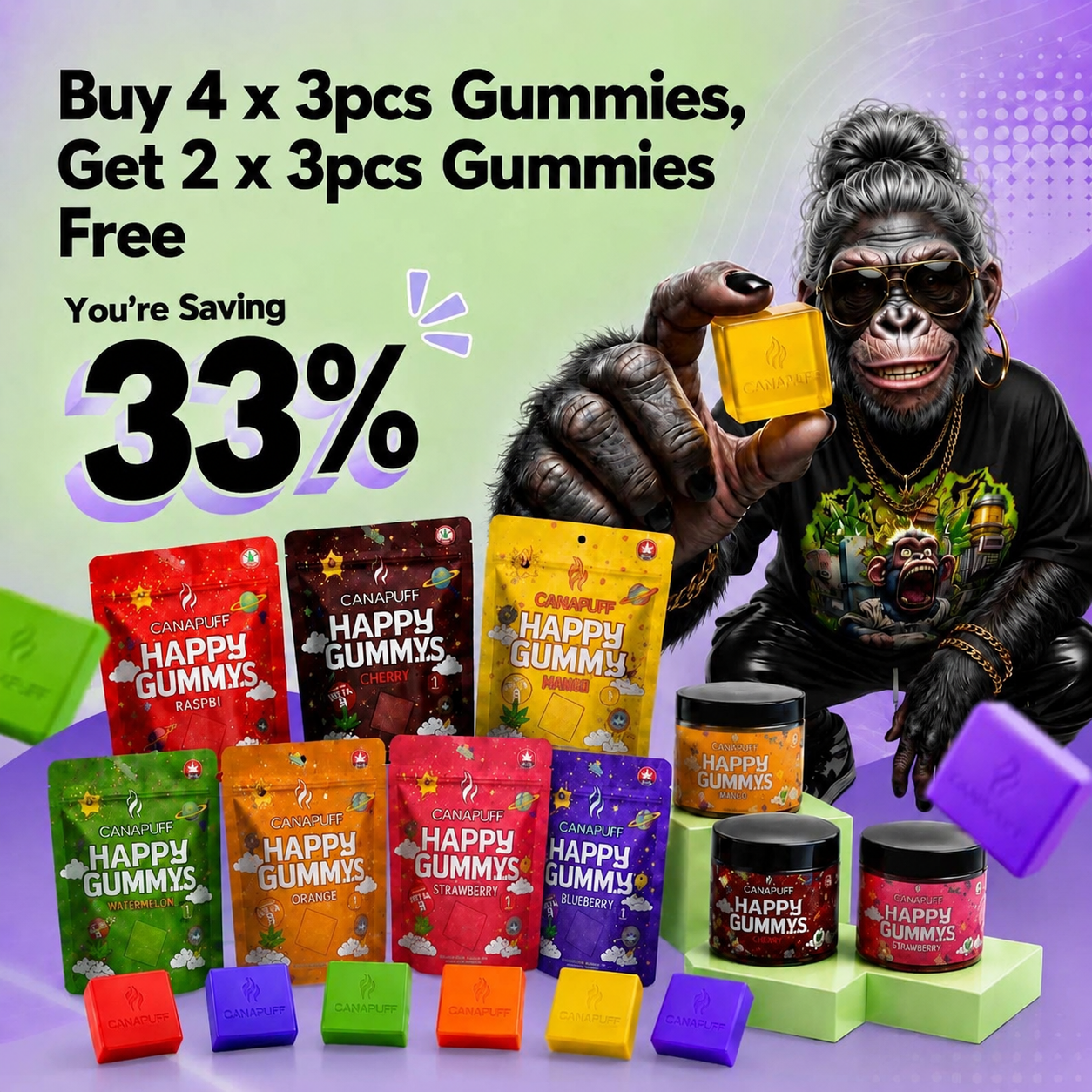 Gummy Bundle: Köp 4 få 2 GRATIS