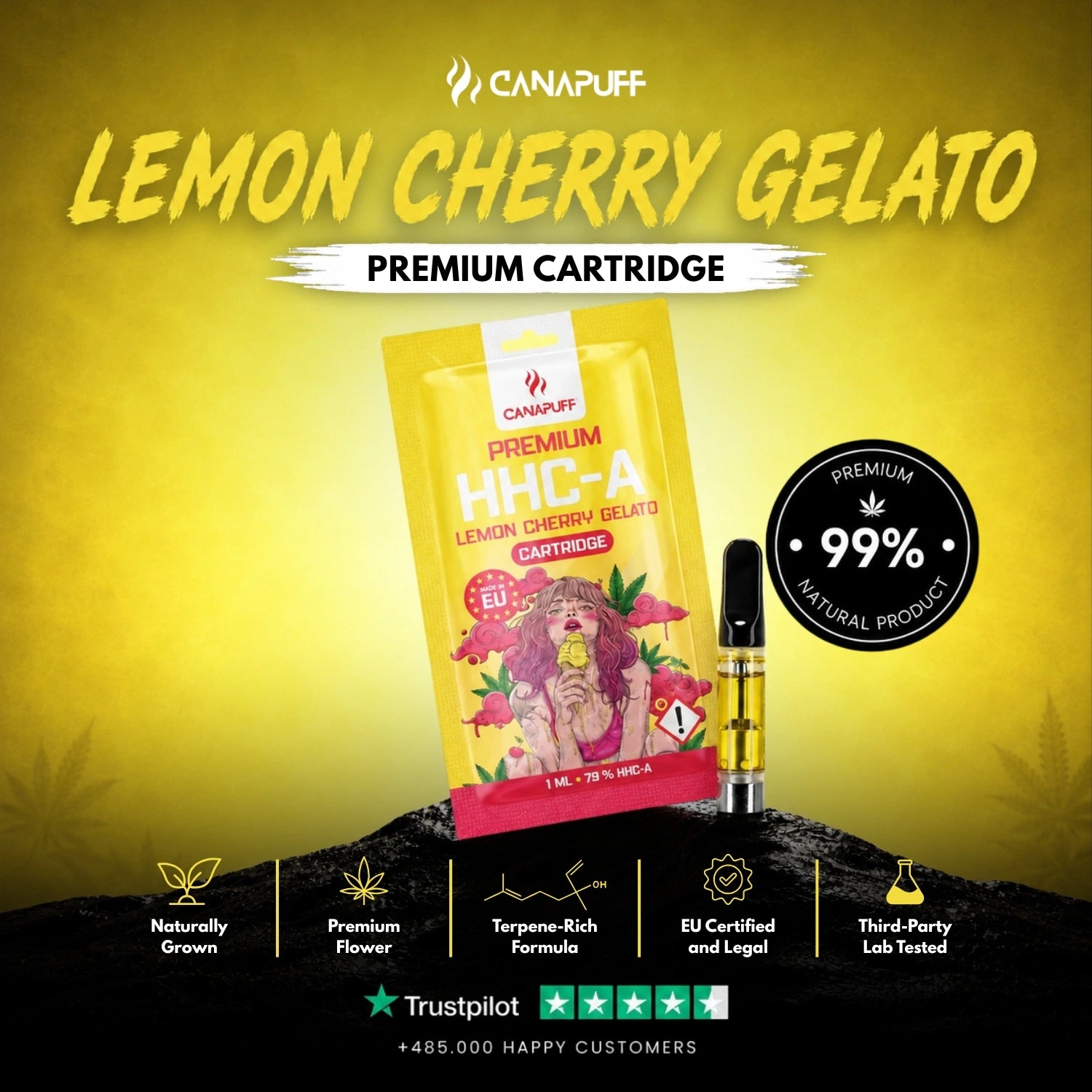 HHC-A Cartouche Lemon Cherry Gelato 79 %