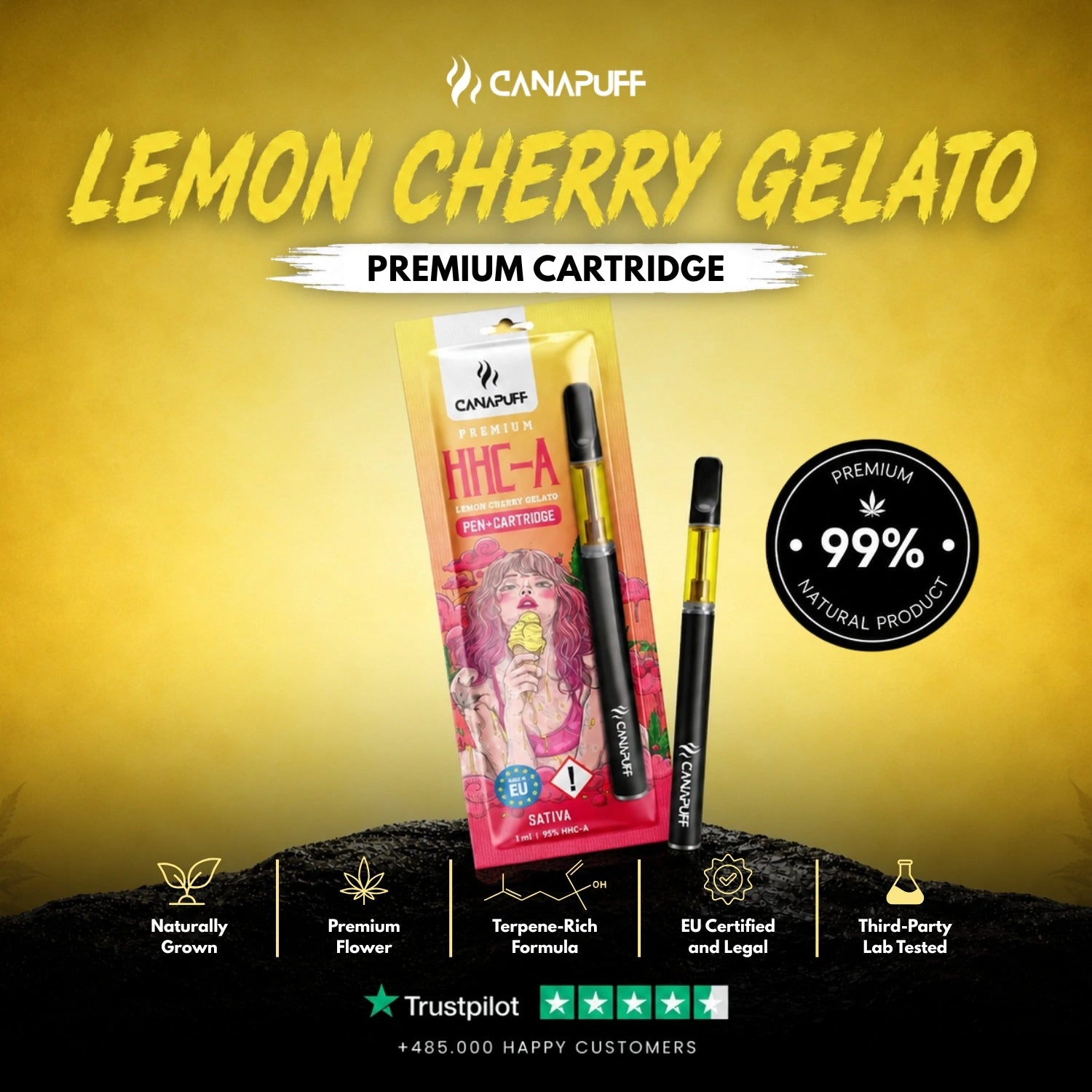 HHC-A Pen+Cartouche Lemon Cherry Gelato 95 %