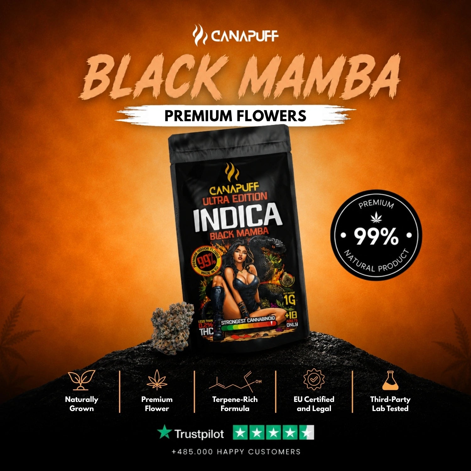 Fleurs Indica Black Mamba Ultra Edition 99 %