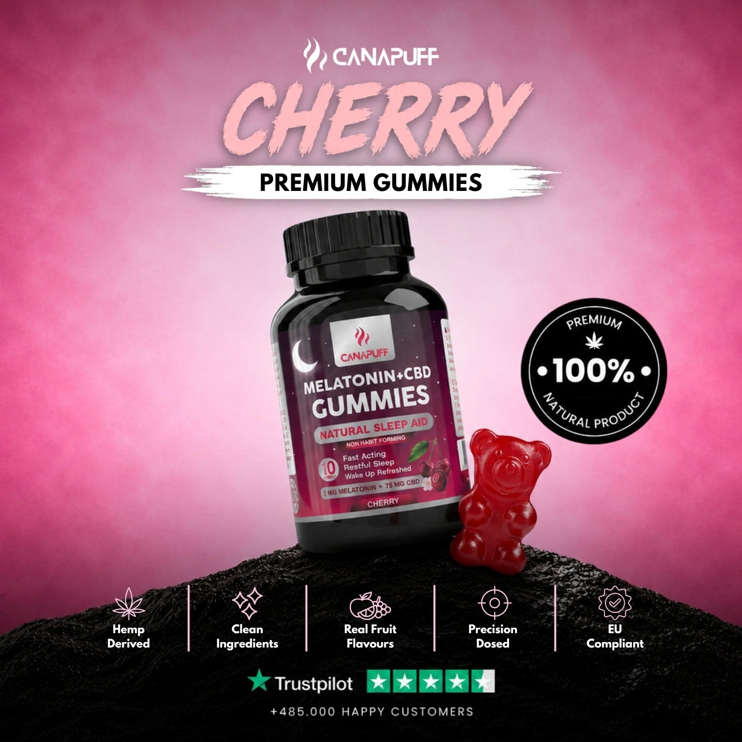 Mélatonine+CBD Gummies Cerise