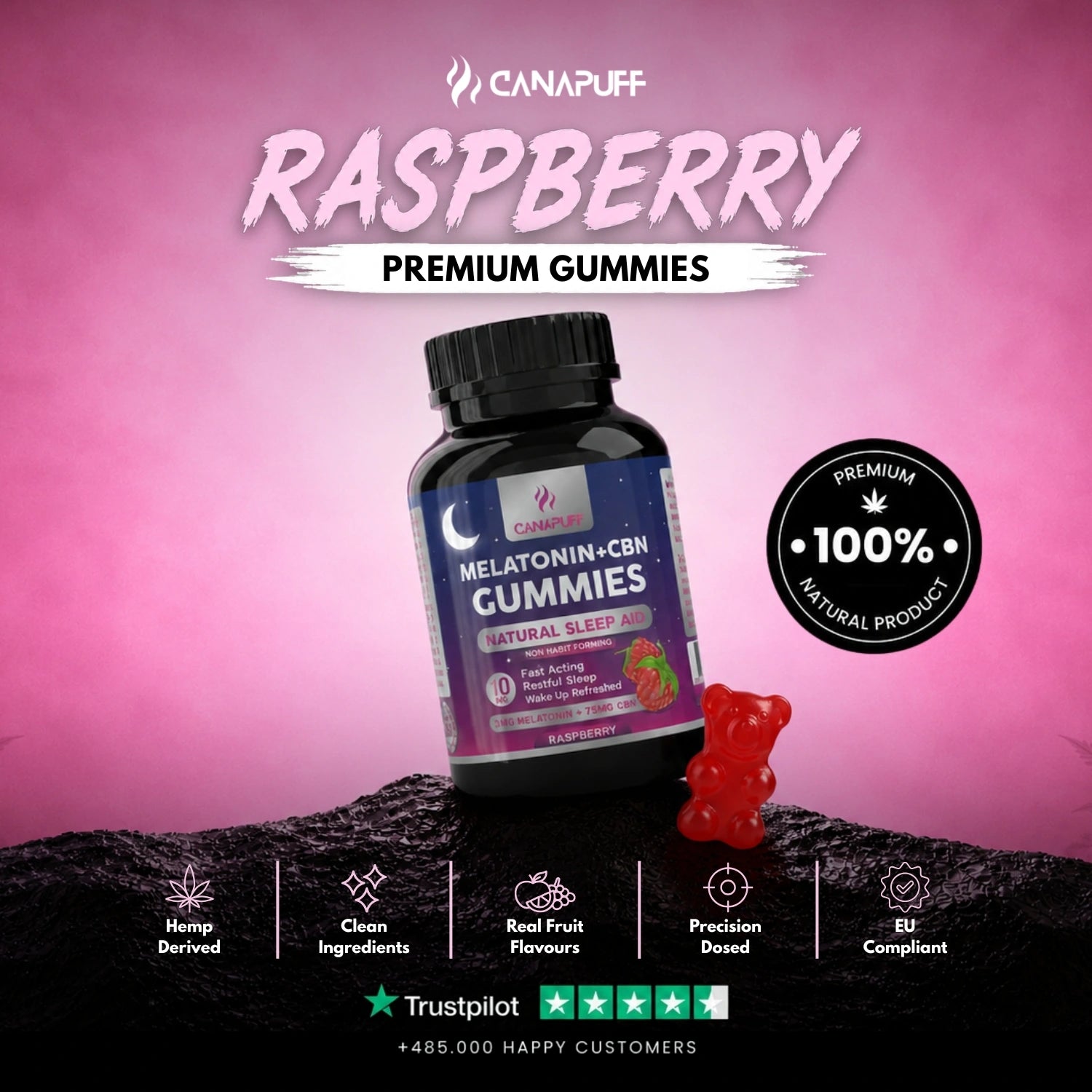 Mélatonine+CBN Gummies Framboise