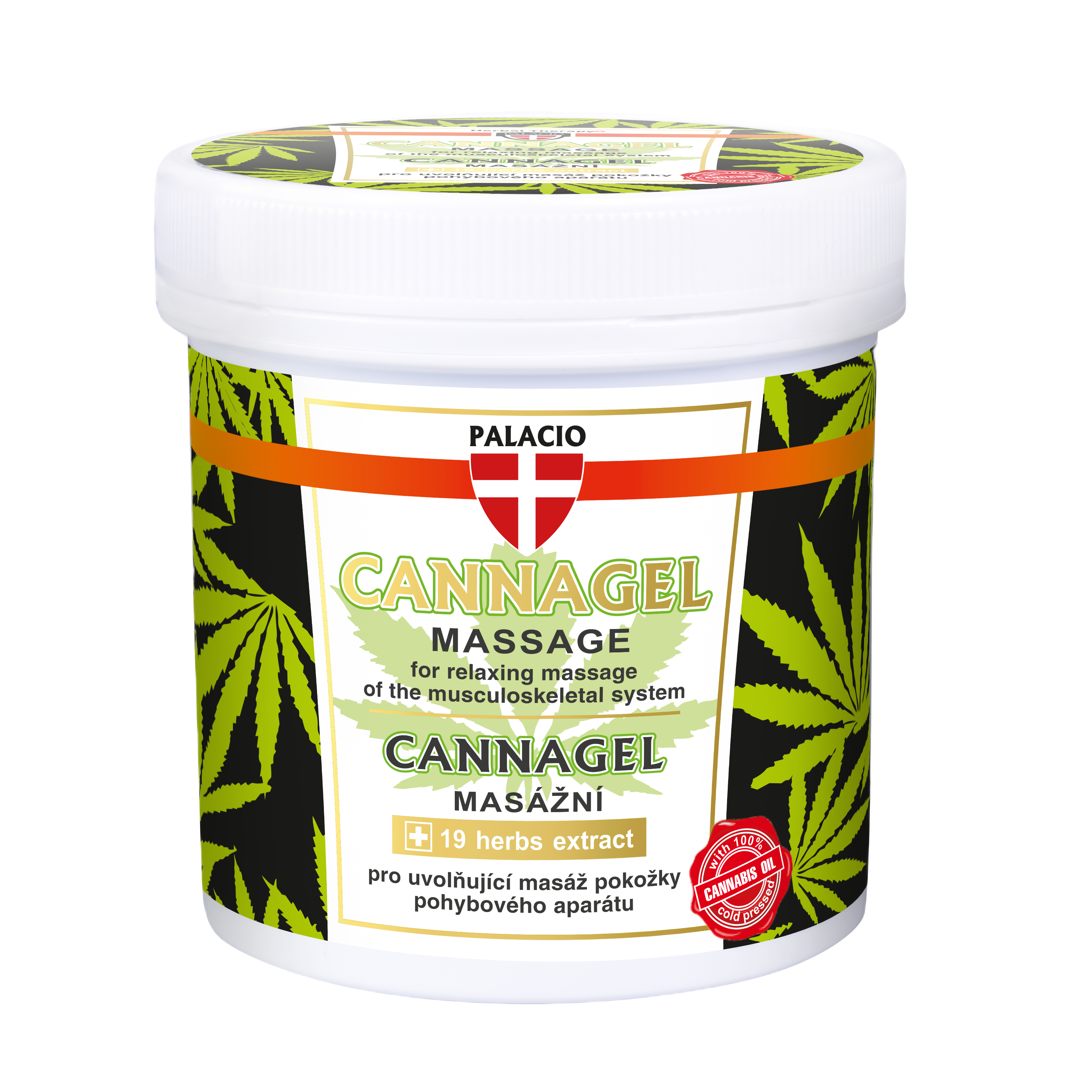 Hemp massage gel CANNAGEL, 250ml - Palacio