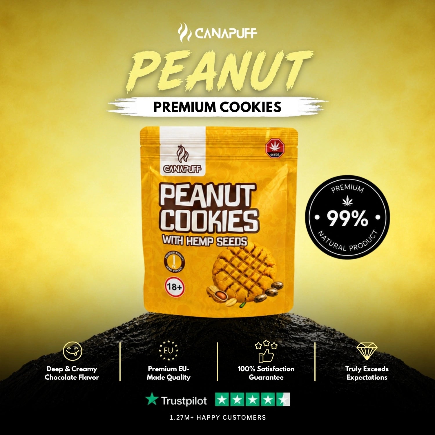 Peanut Cookies aux graines de chanvre