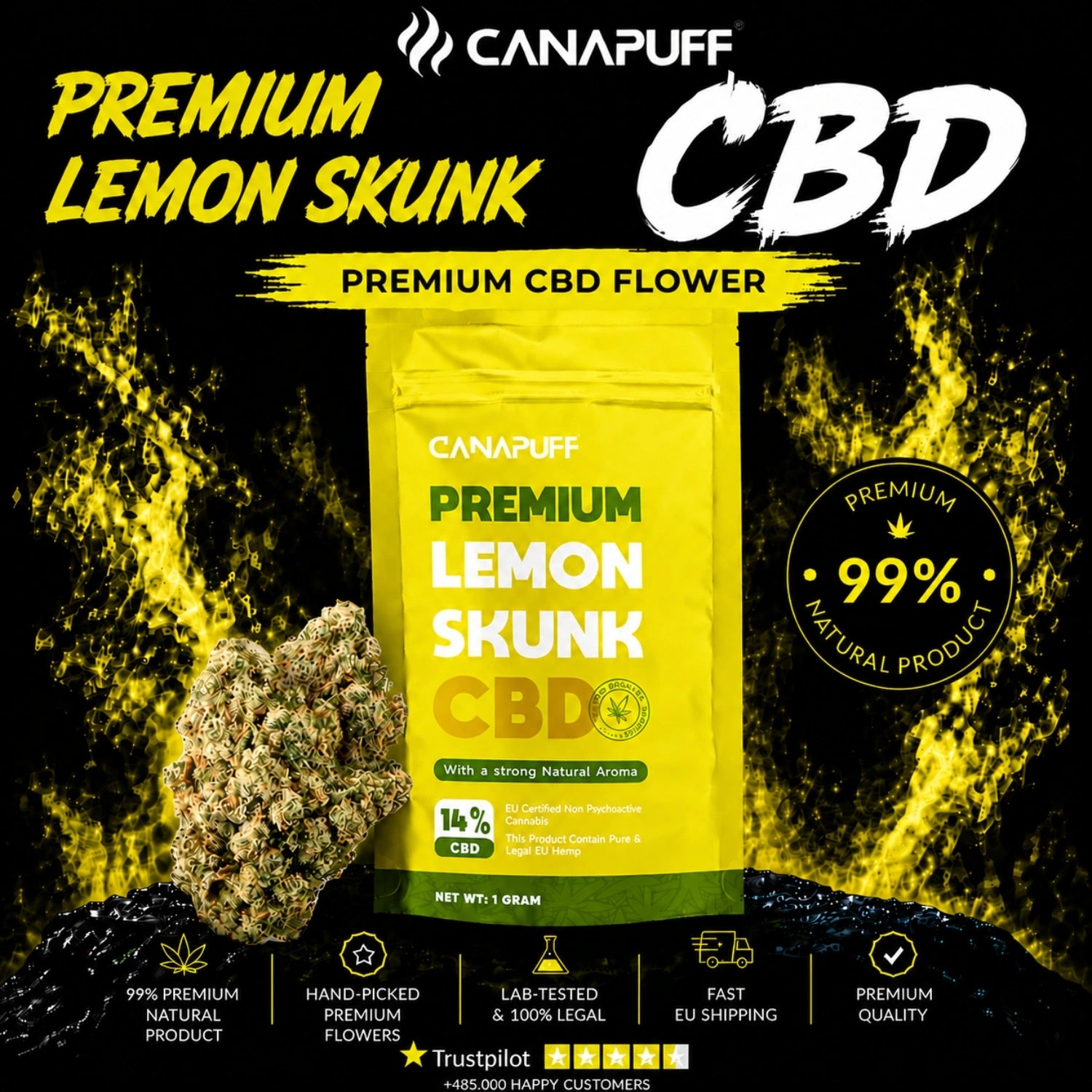CBD Fleurs Lemon Skunk 14 %