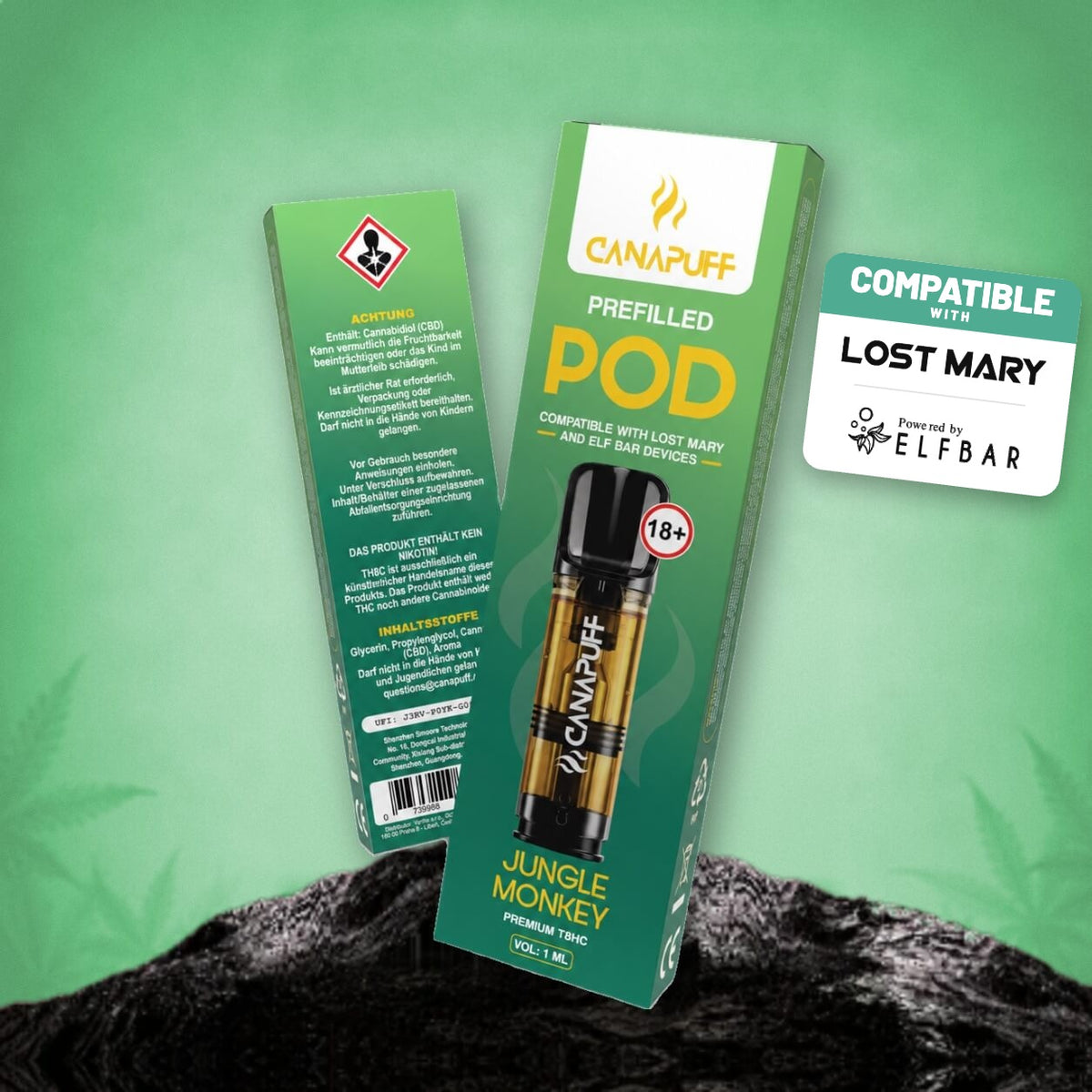 Canapuff T8HC POD Jungle Monkey 1 ml – compatible with Lost Mary and Elf Bar devices