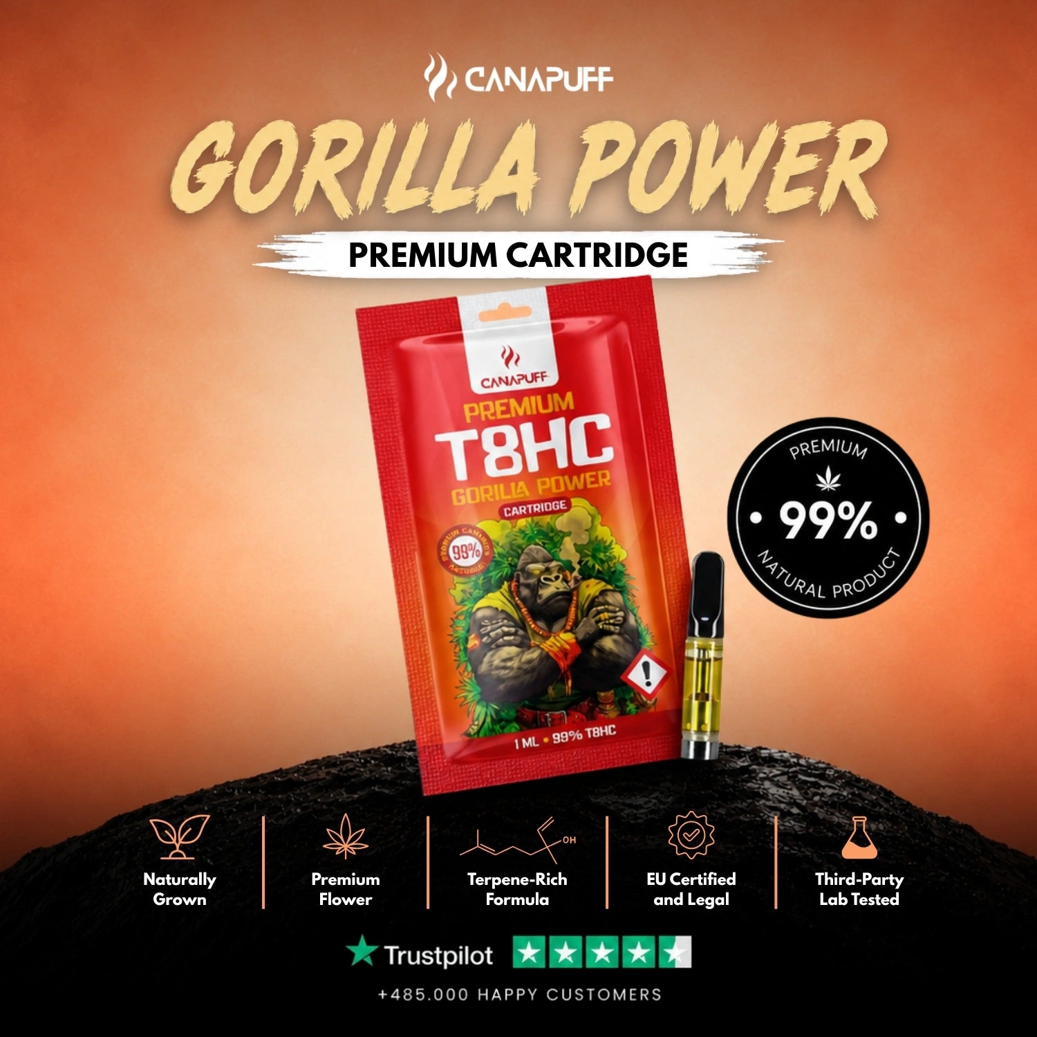 T8HC Cartouche Gorilla Power 99 %