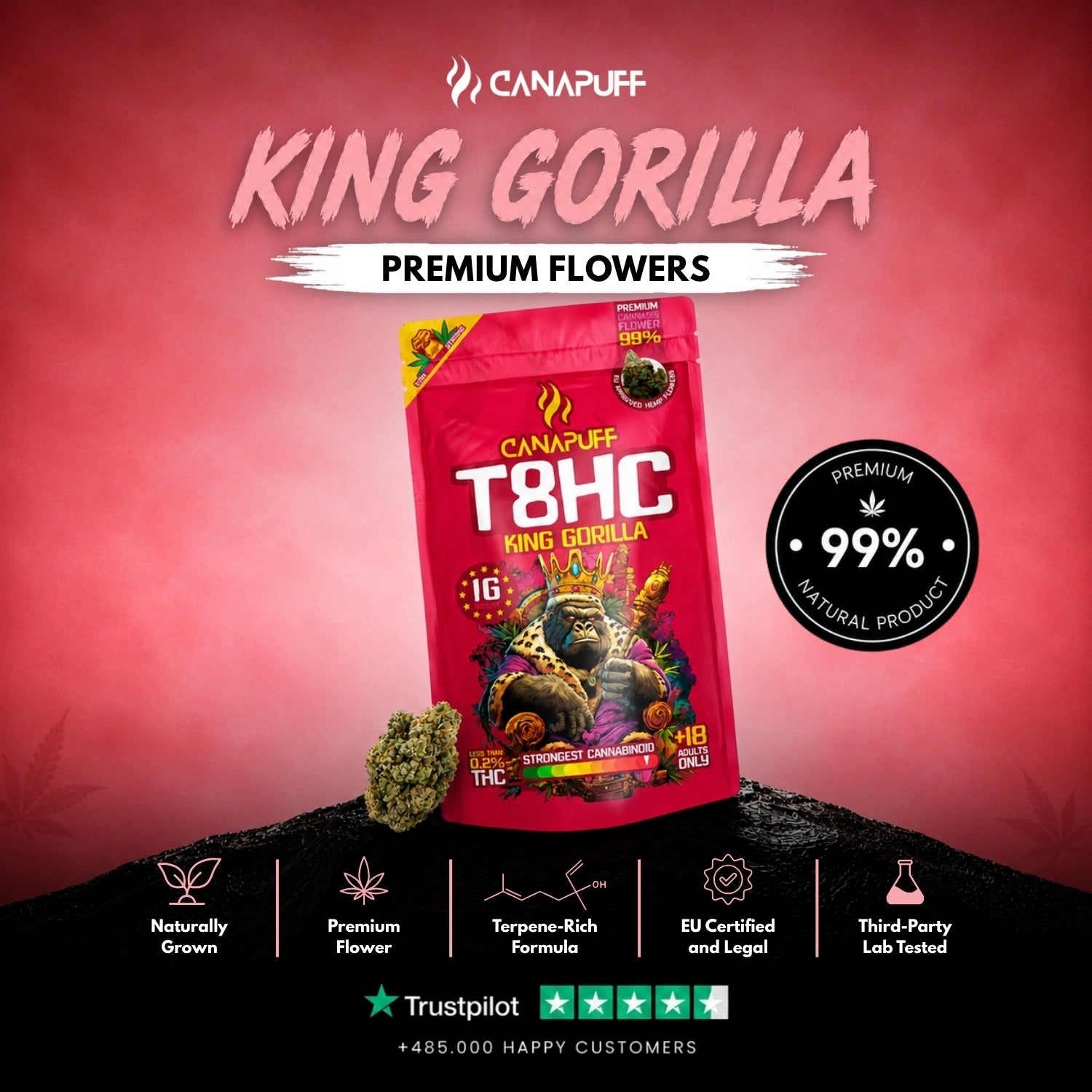 T8HC Fleurs King Gorilla 99 %