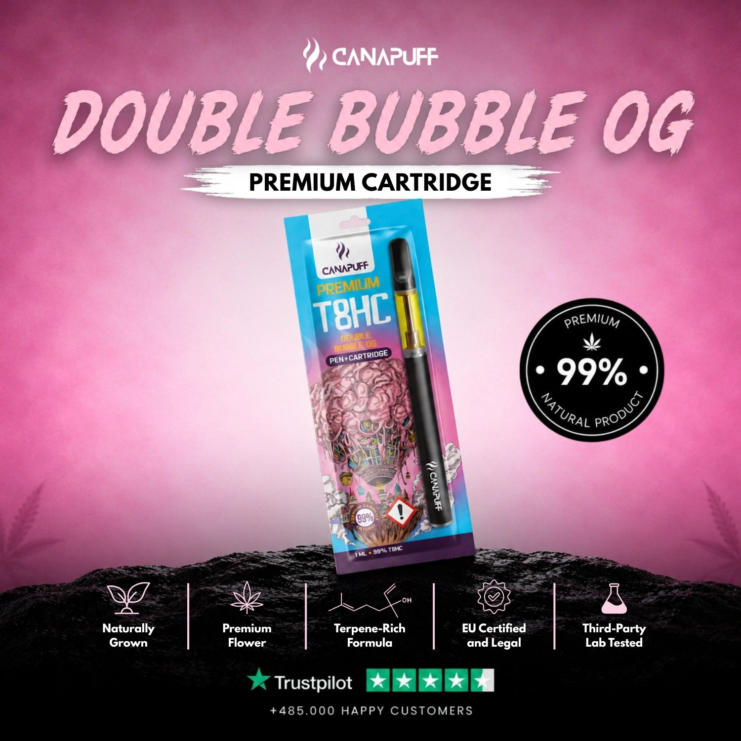 T8HC Pen + Cartouche Double Bubble 99 %