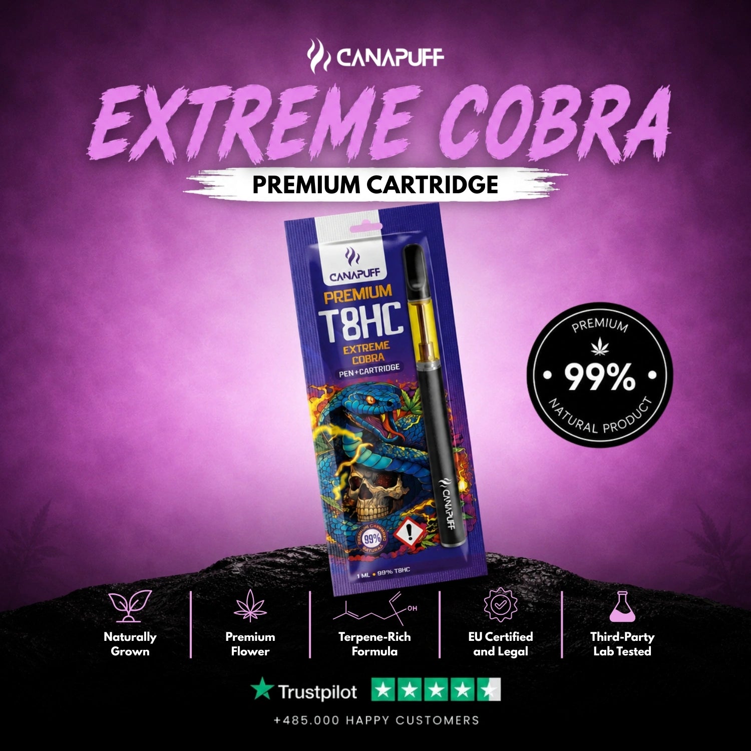 T8HC Pen + Cartouche Extreme Cobra 99 %