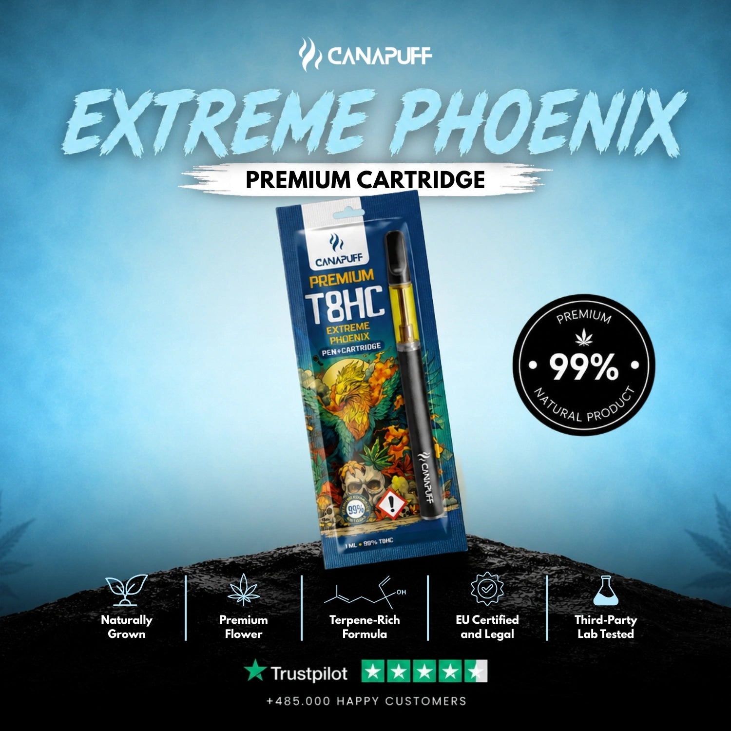 T8HC Pen + Cartouche Extreme Phoenix 99 %