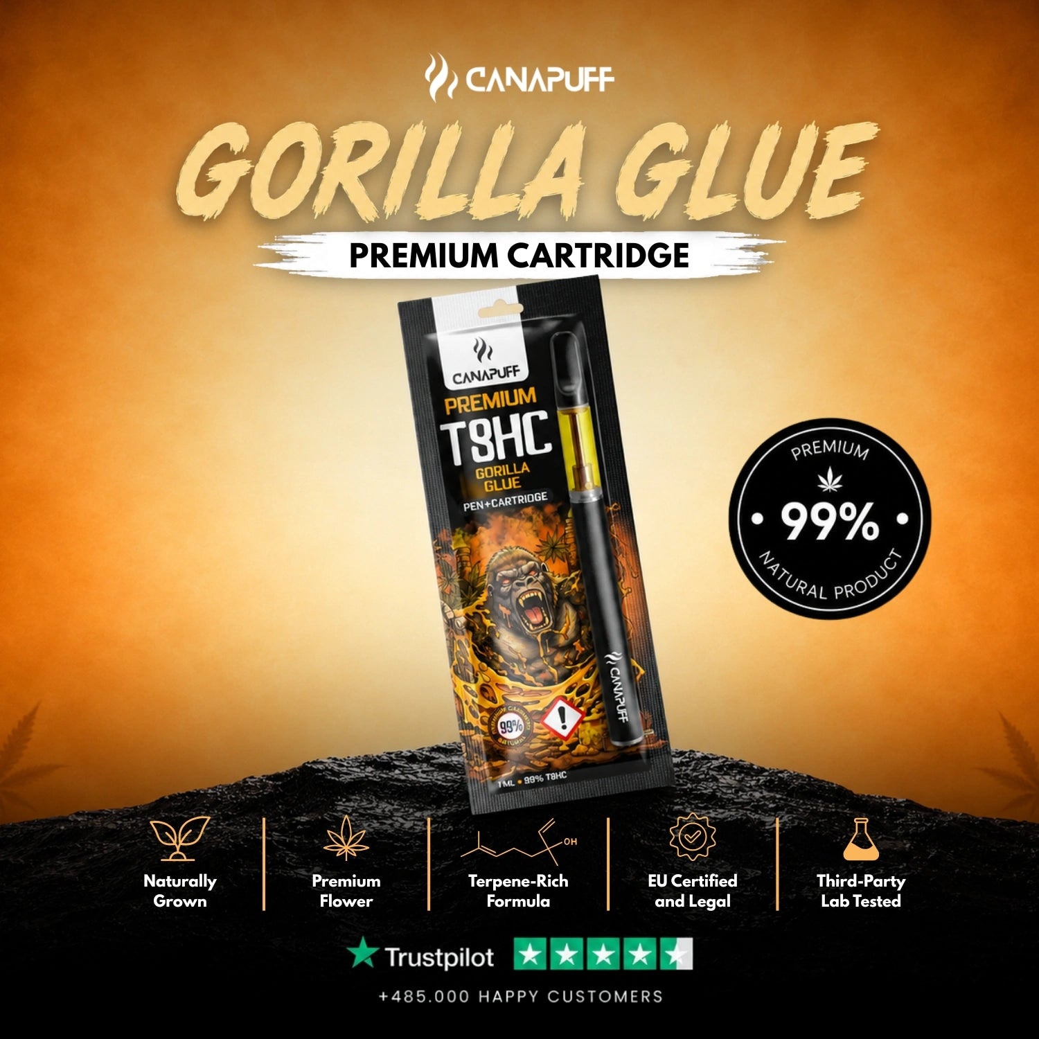 T8HC Pen + Cartouche Gorilla Glue 99 %