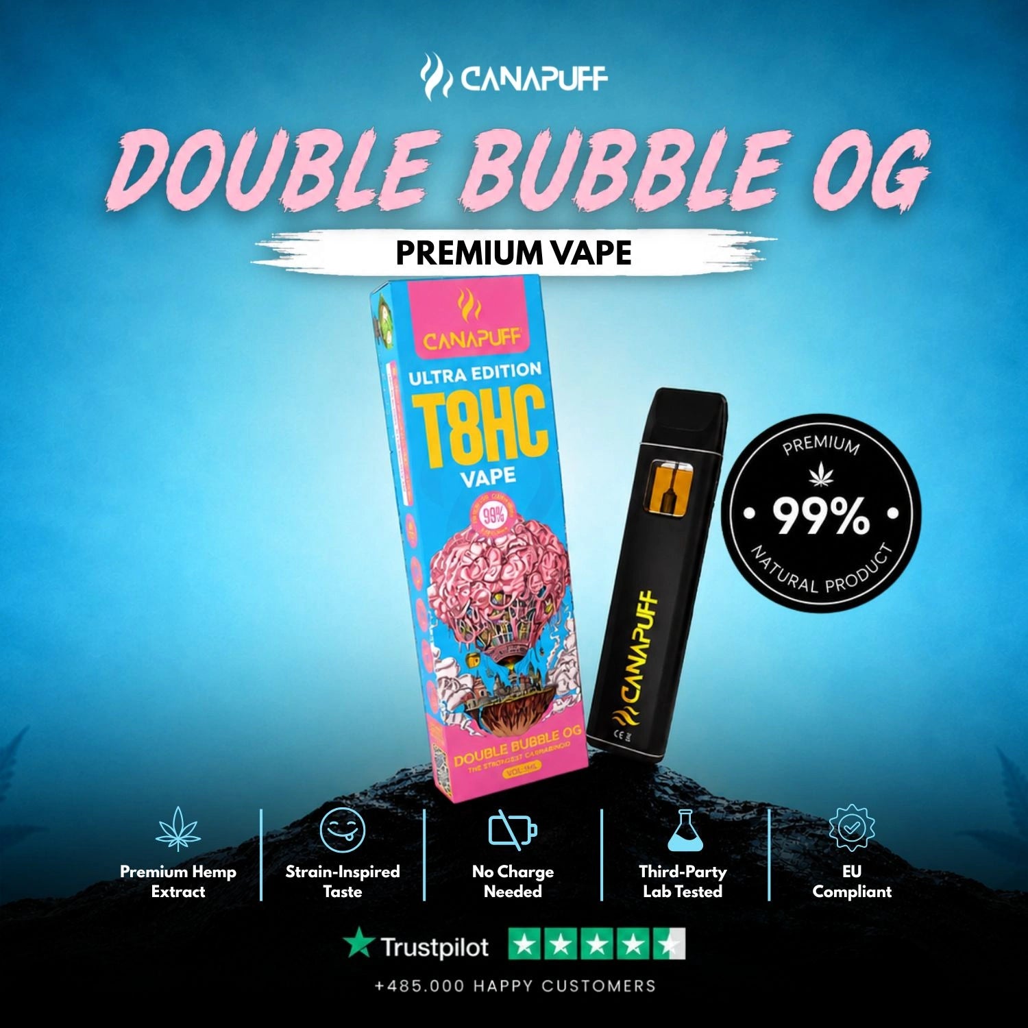 T8HC Vape Double Bubble Ultra Edition 99 % 1 ml