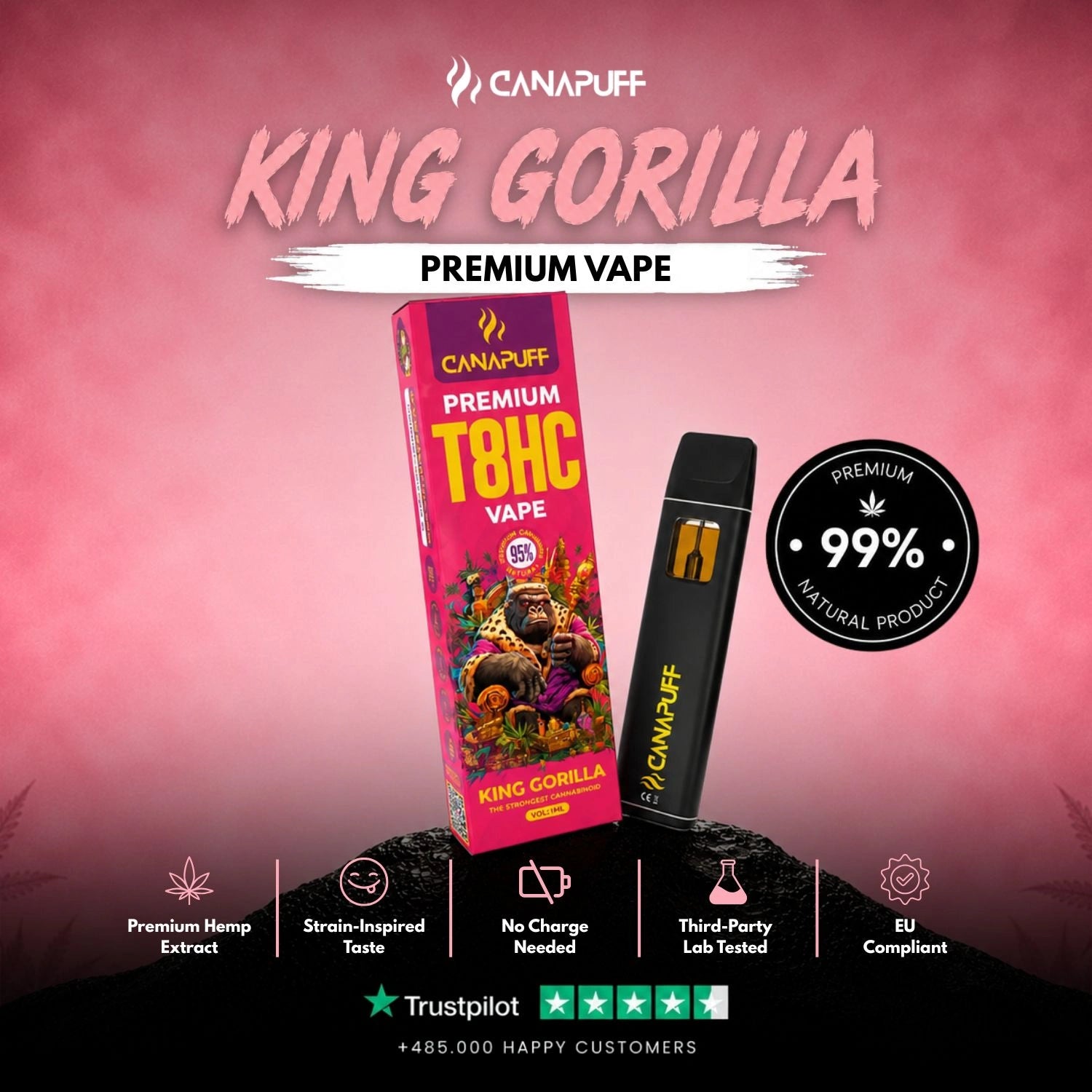T8HC Vape King Gorilla 95% 1ml