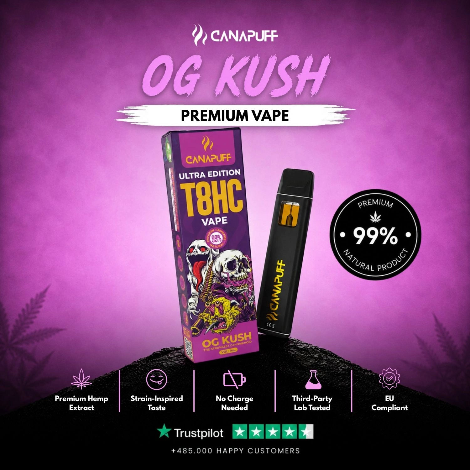 T8HC Vape OG Kush Ultra Edition 99 % 1 ml