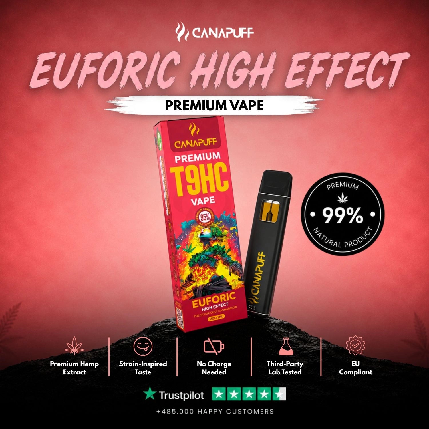 T9HC Vape Euforic 95 % 1 ml