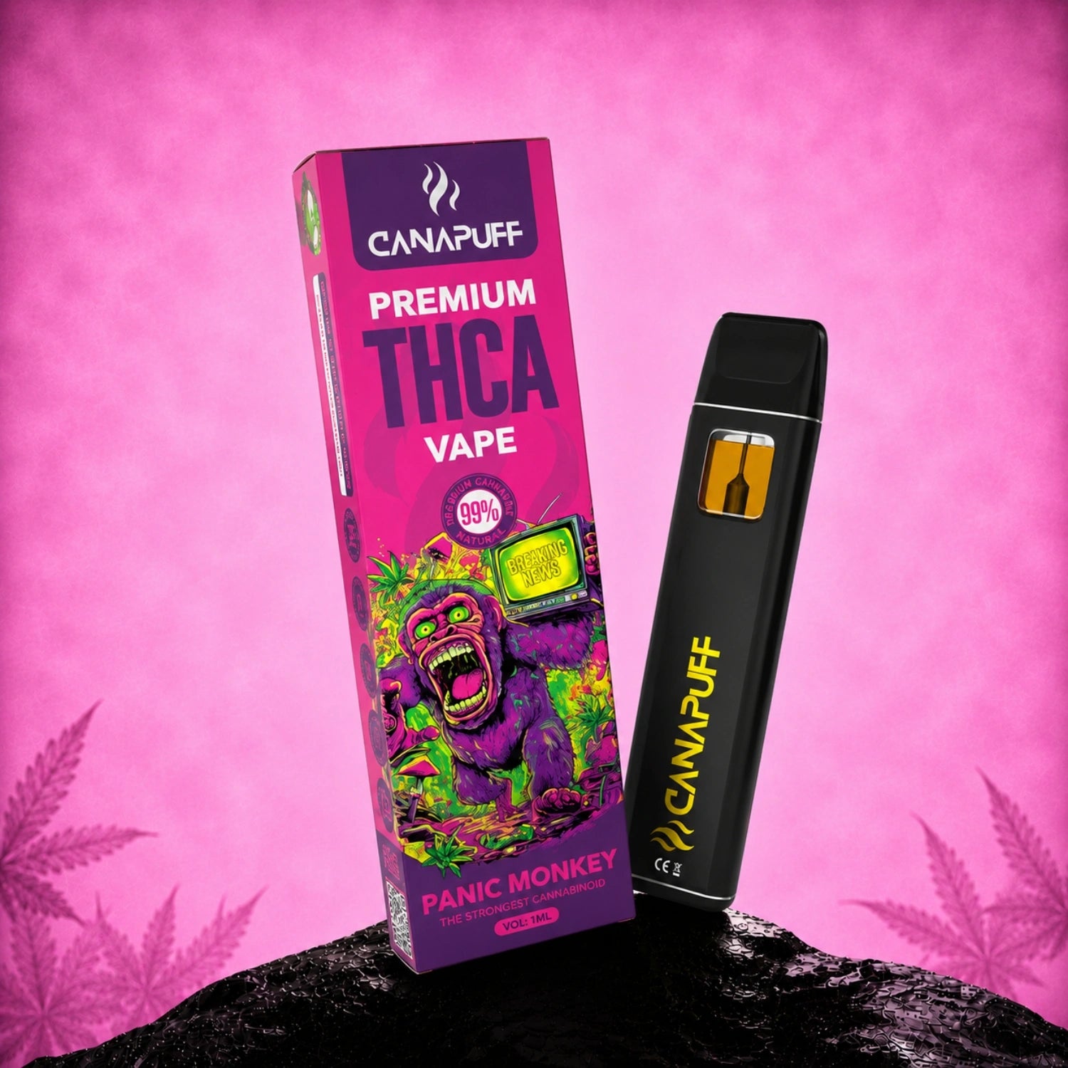 Canapuff THCA Vape Panic Monkey 99% 1ml disposable pen