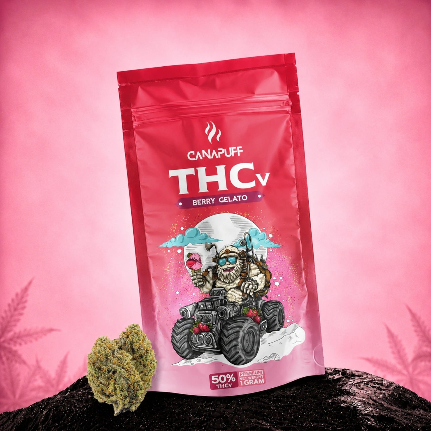 Canapuff THCv Flowers Berry Gelato 50%, 1 g pouch