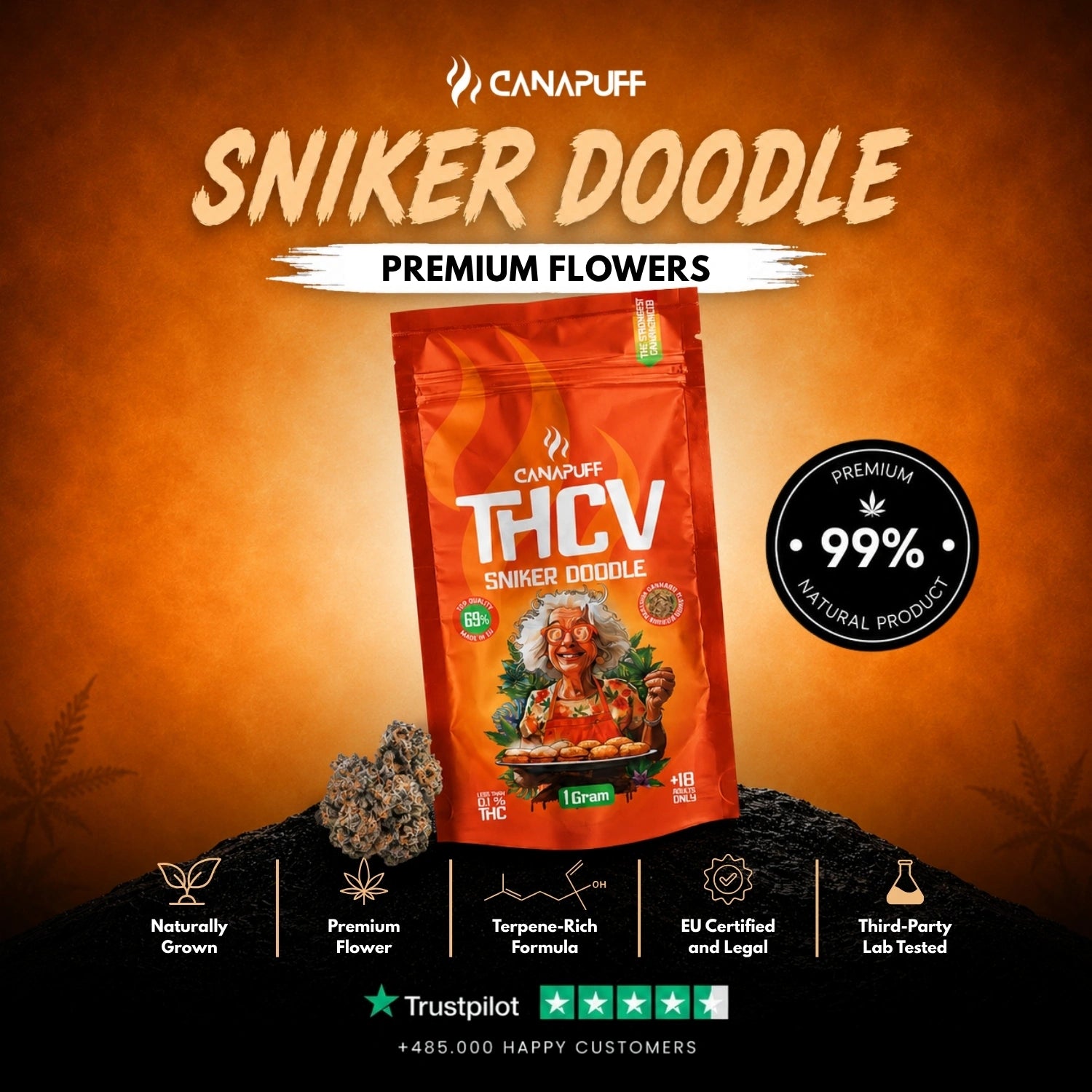 THCv Flowers Sniker Doodle 69%