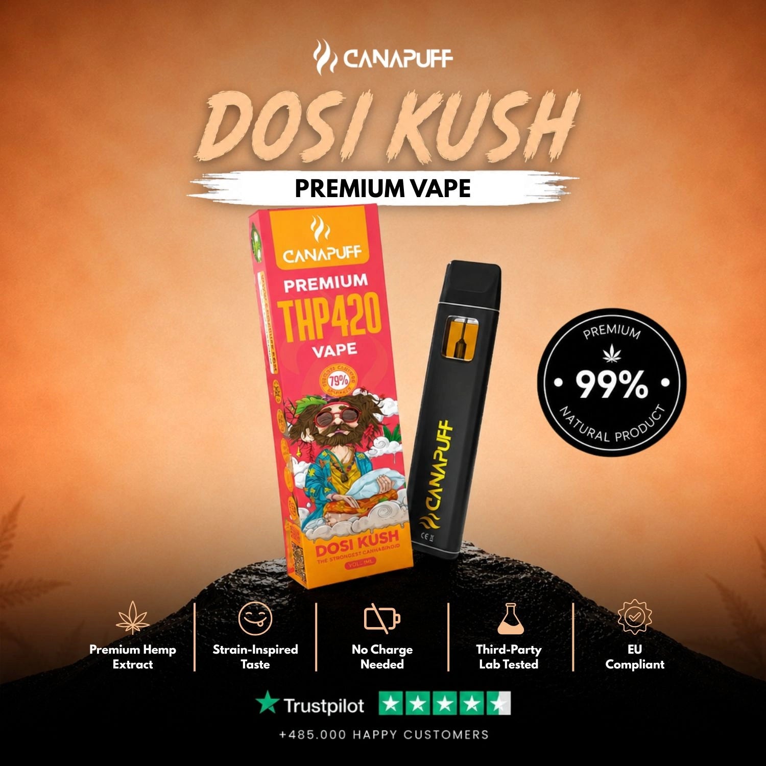 THP420 Vape Dosi Kush 79 % 1 ml