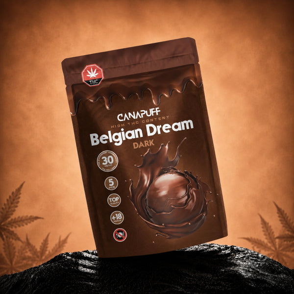Canapuff Delta 9 Chocolate Bitter mørke chokoladepraliner, Delta-9 THC fra hamp, 30 mg