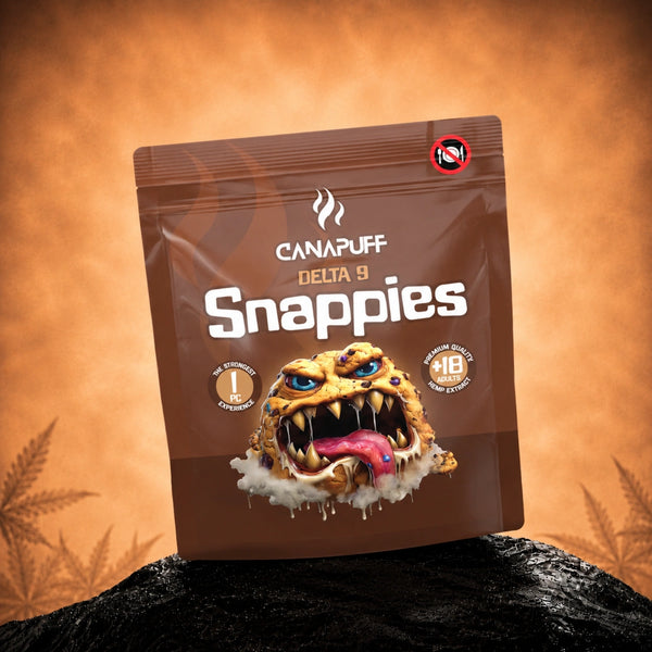 Canapuff Delta 9 Snappies, sáček sušenkových snacků s Delta-9 THC z konopí