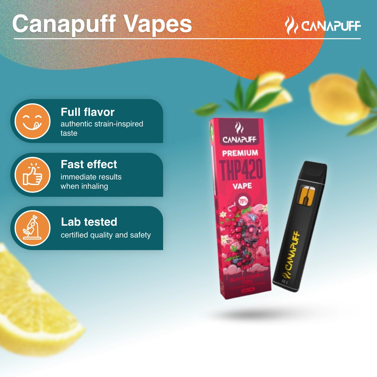 THP420 Vape Αφρώδες Μαύρο Κεράσι 79% 1ml