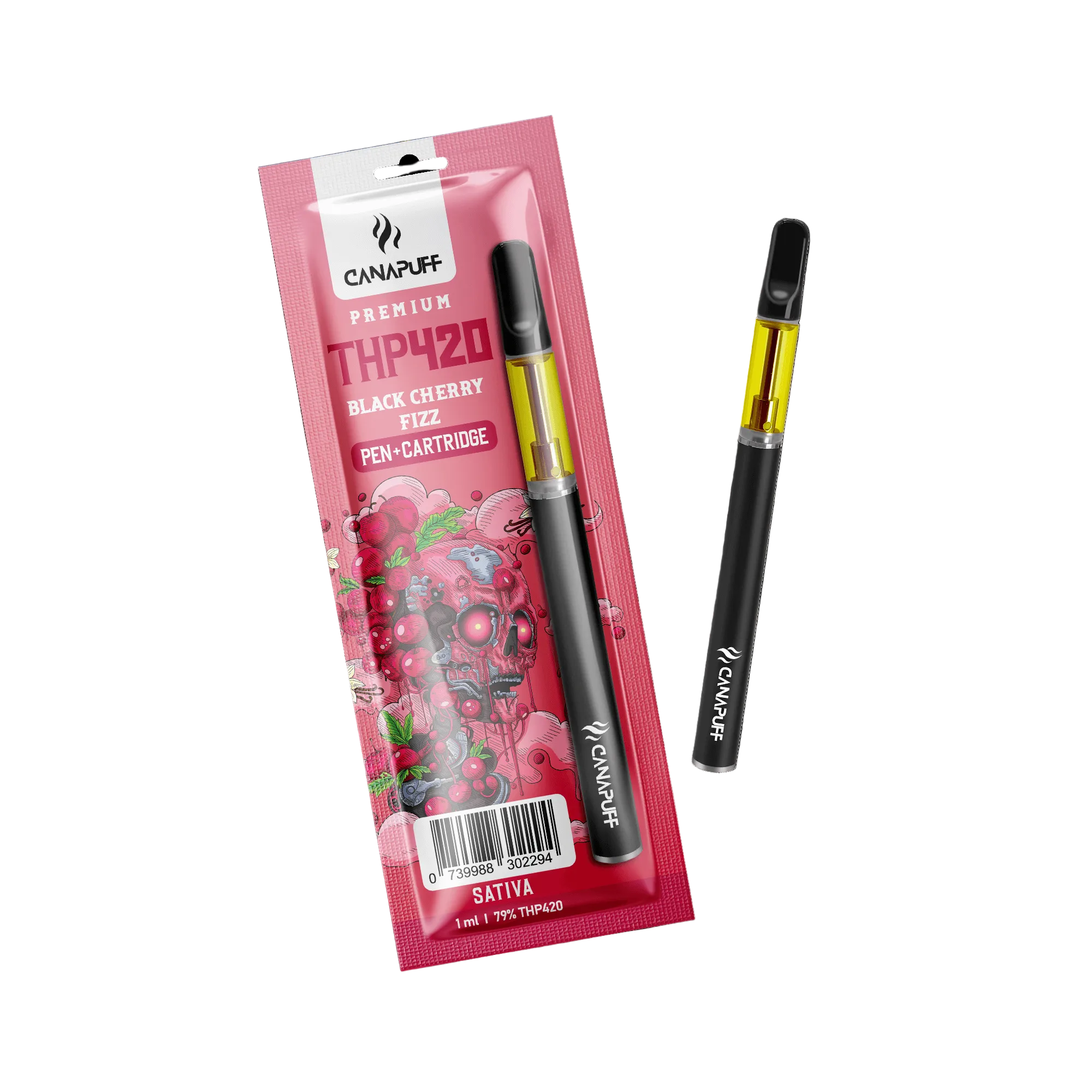 THP420 Pen+Kasetė Juodųjų vyšnių Fizz 79%