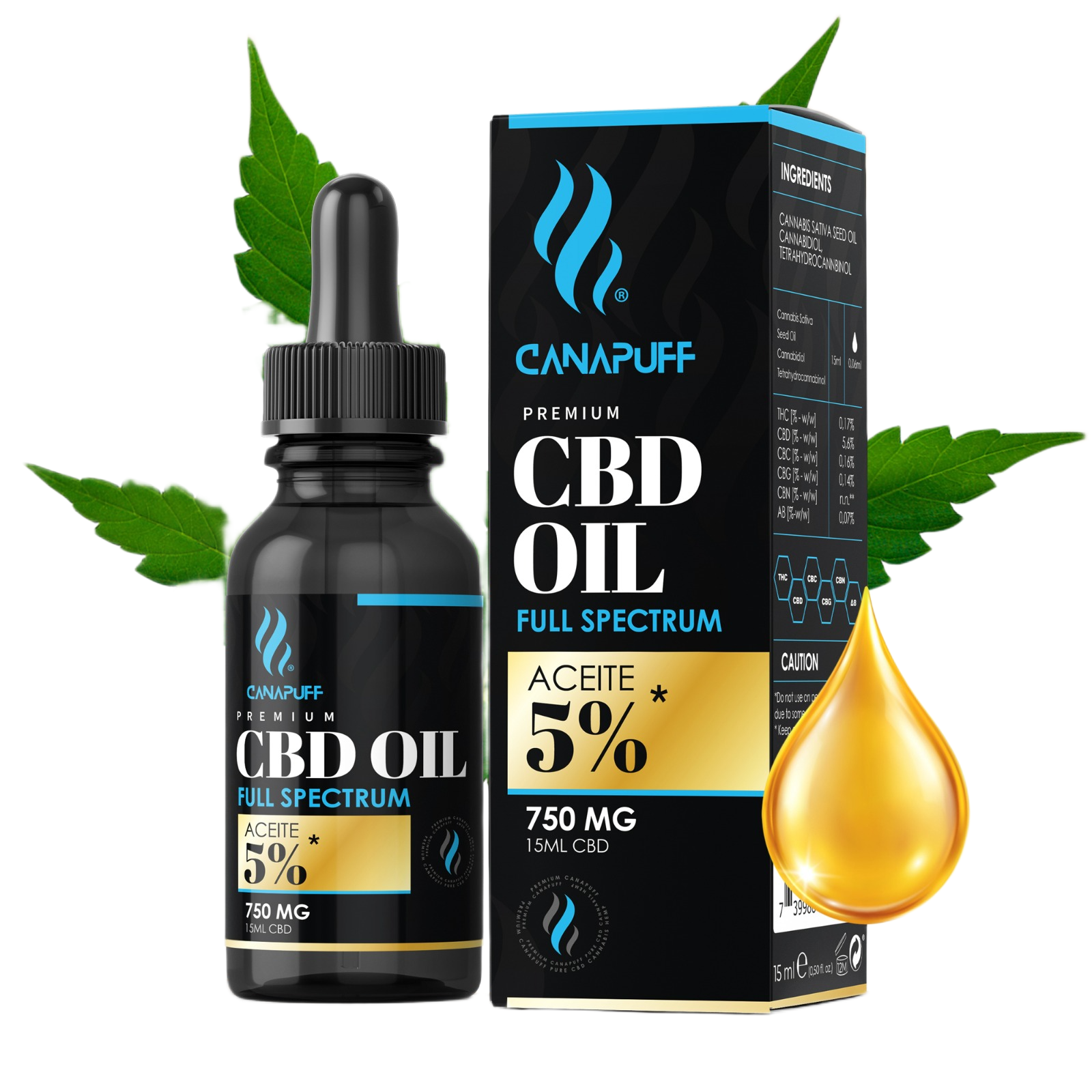 CBD Λάδι πλήρους φάσματος 5% 15 ml