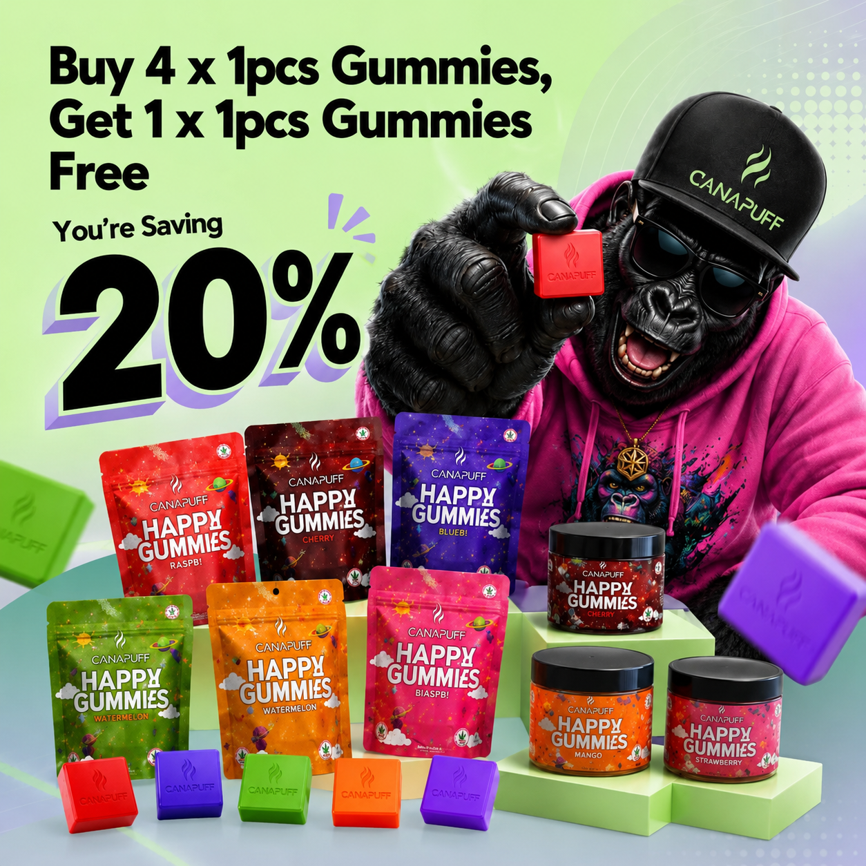 Gummy Bundle: Köp 4 få 1 GRATIS